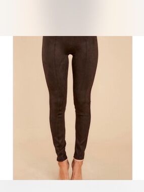 Spanx Faux-Suede Leggings - Chocolate